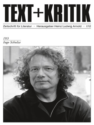 cover image of TEXT + KRITIK 193--Ingo Schulze